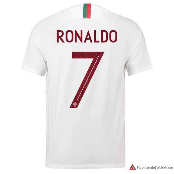 Camiseta Seleccion Portugal Segunda equipación Ronaldo 2018 Blanco